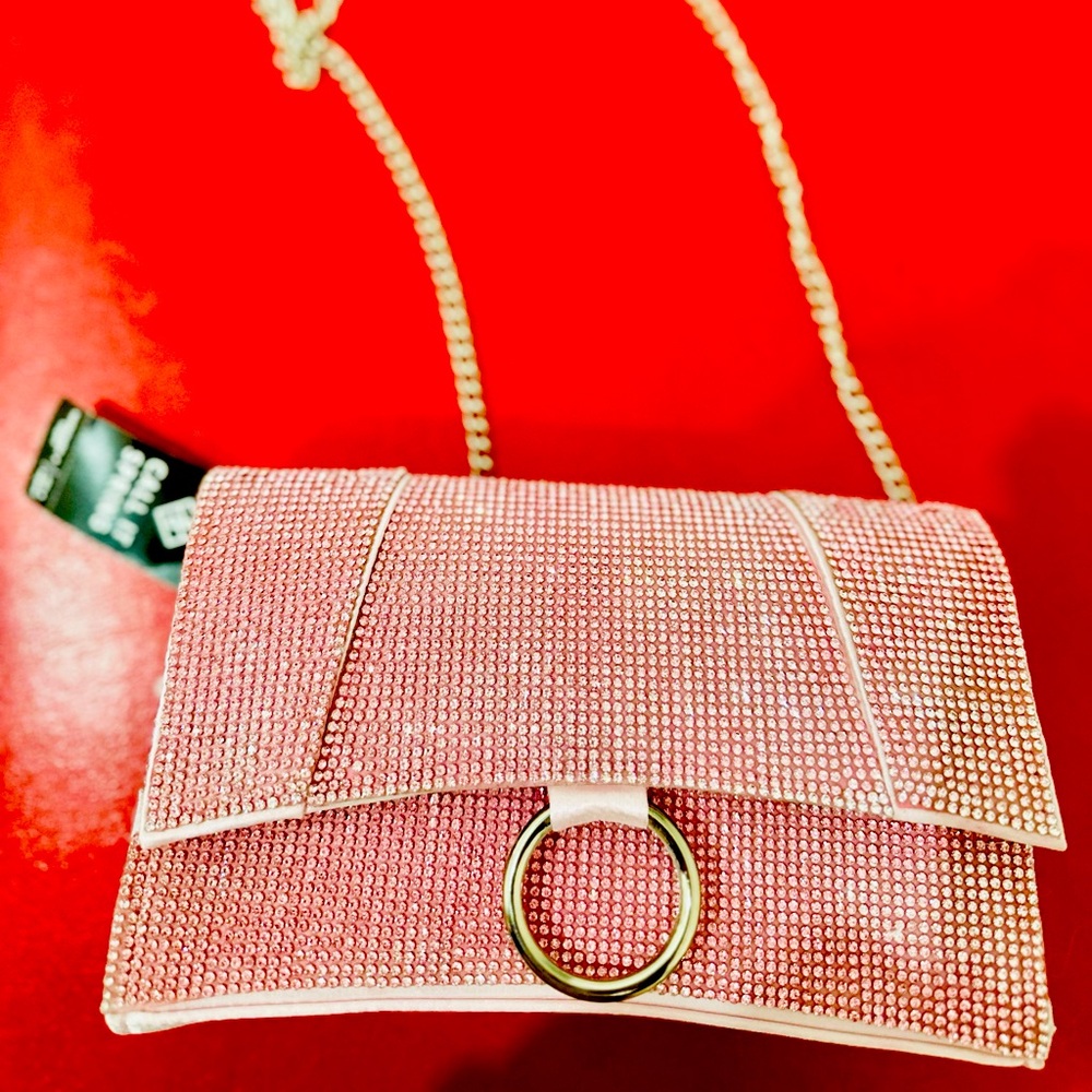 Stunning pink rhinestones party bag